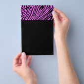 Roze neonkleurige zebrapatroon flyer (Hand)