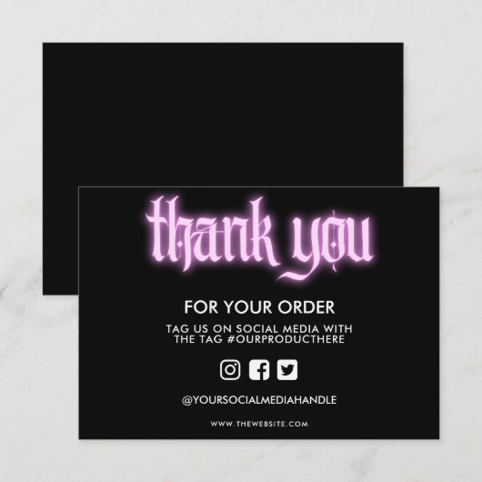 Roze neonteken Dank je mediuminsteken (Voorkant / Achterkant)