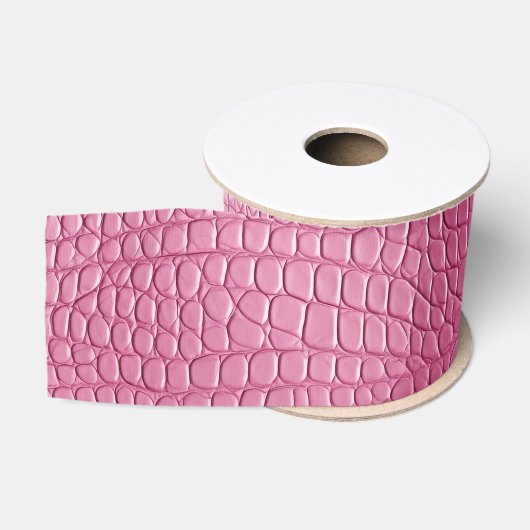 Roze Nep Alligator Bruiloftsfeestje Grosgrain Lint (Spoel)