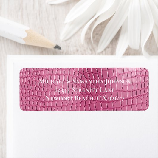 Roze Nep Alligator Dieren Bruiloft Bridal Shower Etiket (Insitu)