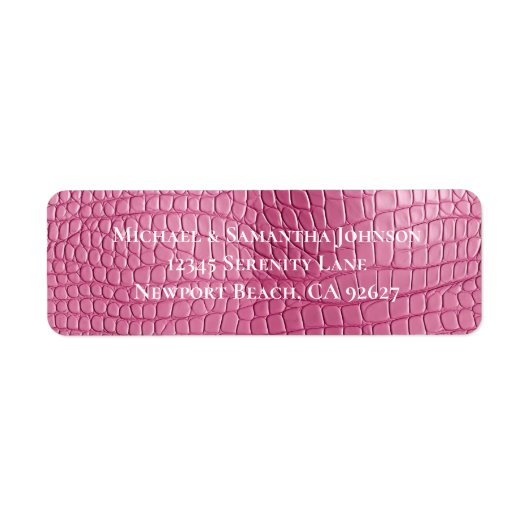 Roze Nep Alligator Dieren Bruiloft Bridal Shower Etiket (Voorkant)