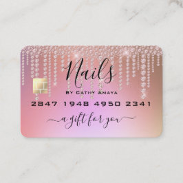 Roze nep creditcard cadeaubon Diamond Visitekaartje