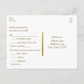 Roze & Nep Glitter Bruiloft RSVP Briefkaart (Achterkant)