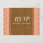 Roze & Nep Glitter Bruiloft RSVP Briefkaart (Voorkant)