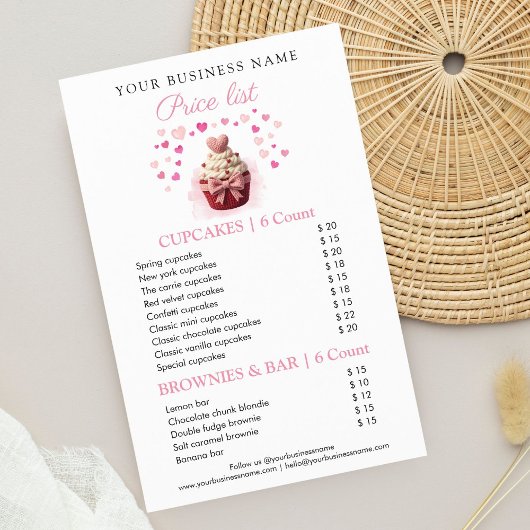 Roze Nep Haakwerk Cupcake Bakkerij Prijslijst Flye Flyer