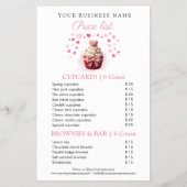 Roze Nep Haakwerk Cupcake Bakkerij Prijslijst Flye Flyer (Achterkant)