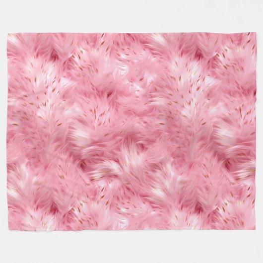 Roze nepbont fleece deken (Voorkant (Horizontaal))