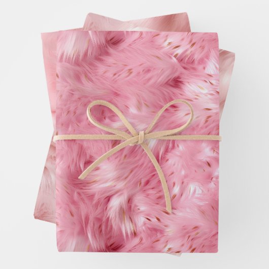 Roze nepbont inpakpapier vel (In situ)