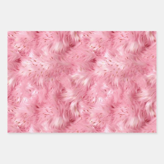 Roze nepbont inpakpapier vel (Voorkant)