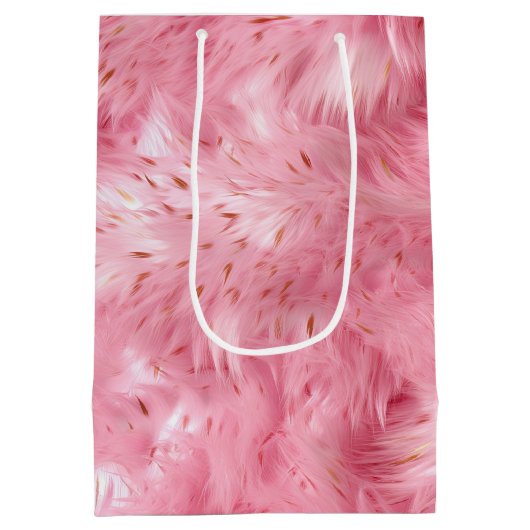 Roze nepbont medium cadeauzakje (Achterkant)