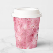 Roze nepbont papieren bekers (Rechts)