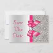 Roze Neppe Boog & Diamanten Bewaar de Datum Save The Date (Voorkant)