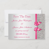 Roze Neppe Boog & Diamanten Bewaar de Datum Save The Date (Achterkant)