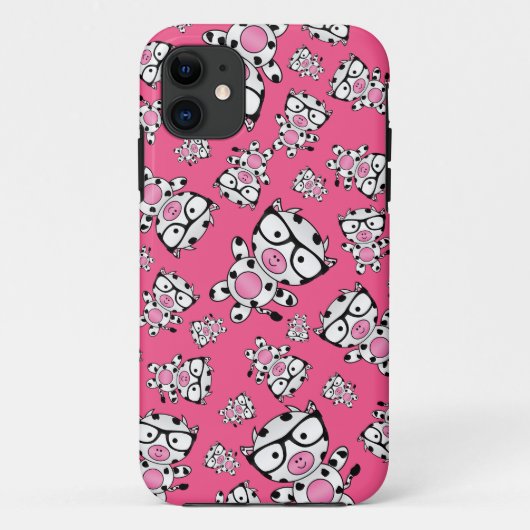 Roze nerd koe patroon Case-Mate iPhone case (Achterkant)