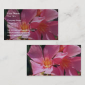 Roze Nerium Oleander bloemen Visitekaartje (Voorkant / Achterkant)
