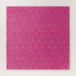 Roze nesten Hexagons Jigzaag Puzzle Legpuzzel