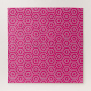 Roze nesten Hexagons Jigzaag Puzzle Legpuzzel
