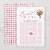 Roze 'Net Van De Markt' Bruiloftsshower Bingo Spel Kaart (Voorkant / Achterkant)