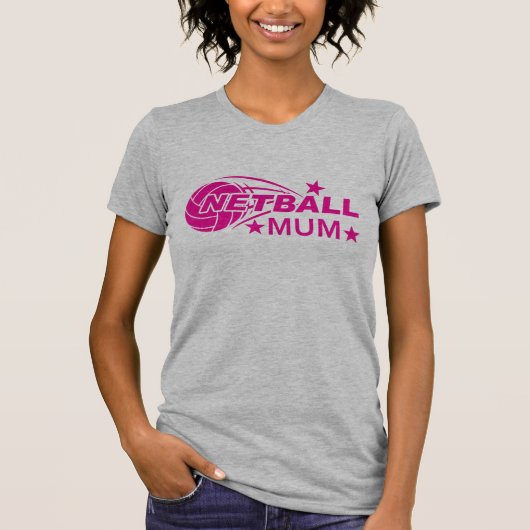 Roze netball-mom t-shirt (Voorkant)