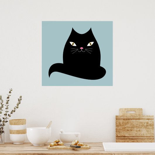 Roze neuskat poster (Keuken)