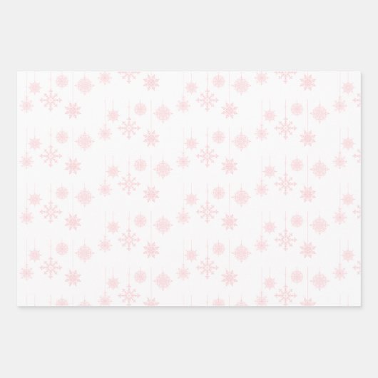 Roze neusvlokken, bessen en kerststaven inpakpapier vel (Voorkant)