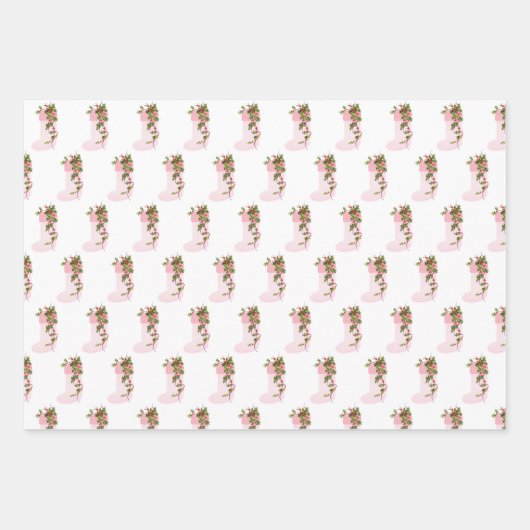  roze neusvlokken, kousen en cellen inpakpapier vel (Voorkant 3)