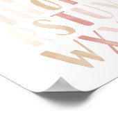 Roze neutraal alfabet ABC Girl Nursery Decor Poster (Hoek)