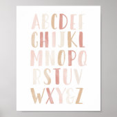 Roze neutraal alfabet ABC Girl Nursery Decor Poster (Voorkant)
