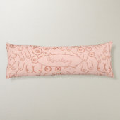 Roze, neutraal scandinavisch patroon lichaamskussen (Achterkant)