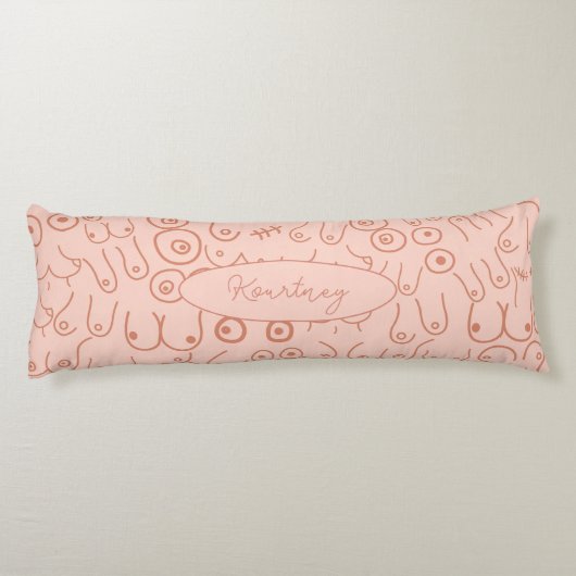 Roze, neutraal scandinavisch patroon lichaamskussen (Achterkant)