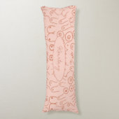 Roze, neutraal scandinavisch patroon lichaamskussen (Voorkant Verticaal)