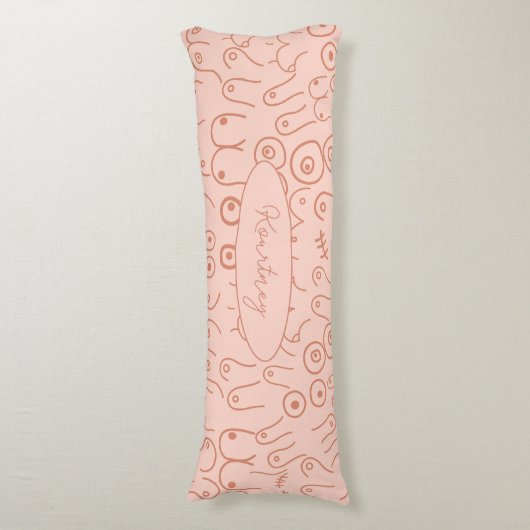 Roze, neutraal scandinavisch patroon lichaamskussen (Voorkant Verticaal)