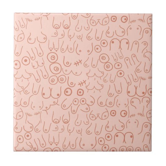 Roze, neutraal scandinavisch patroon tegeltje (Voorkant)