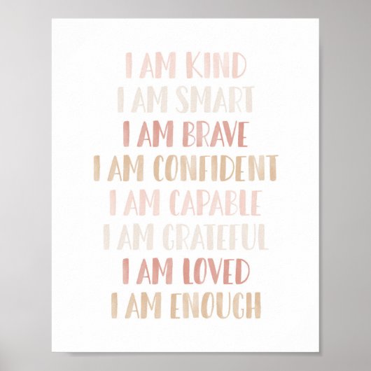 Roze neutrale bevestigingen voor kinderkamer decor poster (Voorkant)