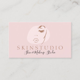 Roze Neutrale esthetische Feminine Face Beauty Ski Visitekaartje