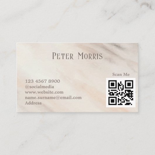 Roze neutrale toon minimalistische QR Code Profess Visitekaartje (Achterkant)