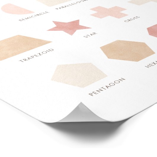 Roze Neutrale vormen Onderwijs Classroom Decor Poster (Hoek)