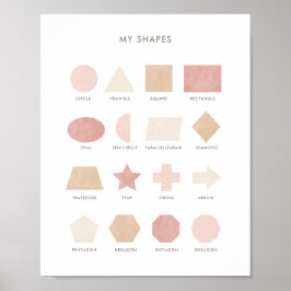 Roze Neutrale vormen Onderwijs Classroom Decor Poster