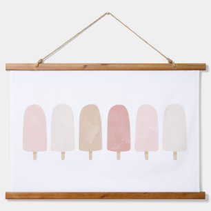 Roze Neutrale Waterverf Popsicle Girls Room Hangend Wandkleed