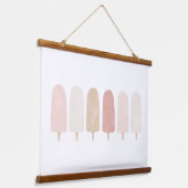 Roze Neutrale Waterverf Popsicle Girls Room Hangend Wandkleed (Gebogen)