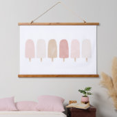 Roze Neutrale Waterverf Popsicle Girls Room Hangend Wandkleed (Slaapkamer)