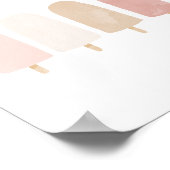 Roze Neutrale Waterverf Popsicle Meisjes Kamer Pos Poster (Hoek)