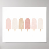 Roze Neutrale Waterverf Popsicle Meisjeskamer Post Poster (Voorkant)