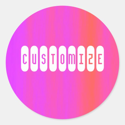 Roze nevel - Sjabloon Ronde Sticker (Voorkant)