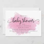roze nevel | uitnodiging tot baby shower (Voorkant)