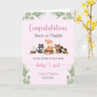 Roze New Baby Girl - Gepersonaliseerde felicitatie