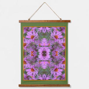 Roze New England Aster Flowers Abstract Hangend Wandkleed
