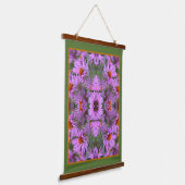 Roze New England Aster Flowers Abstract Hangend Wandkleed (Gebogen)