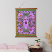 Roze New England Aster Flowers Abstract Hangend Wandkleed (Slaapkamer)