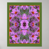 Roze New England Aster Flowers Abstract Poster (Voorkant)